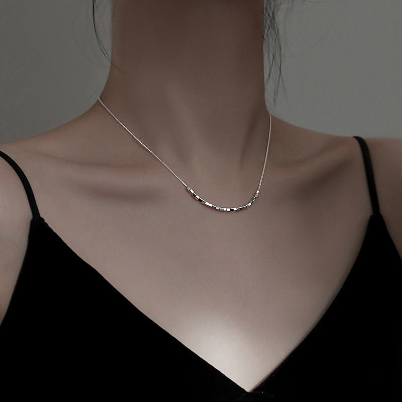 Women's Simple Square Snake Bones Chain Personality Necklaces