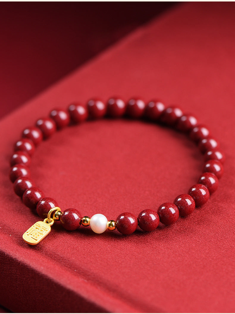 Women's Chinese Style Imitation Cinnabar Gourd Fu Bracelets
