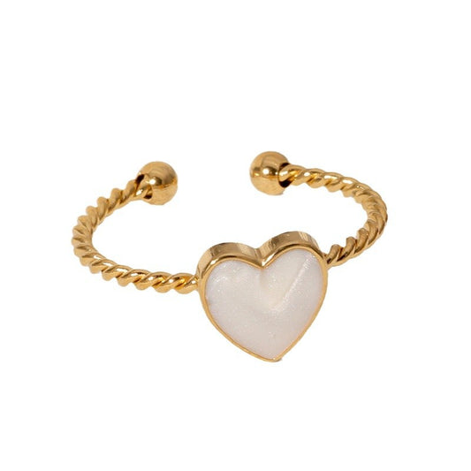 Fashion Heart-shaped Stainless Steel Female Wind Niche Rings