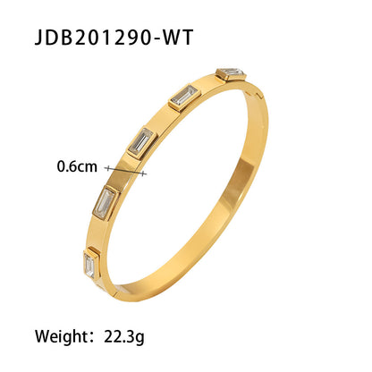 Women's Titanium Steel Fashion Stainless Zircon Inlaid Bracelets