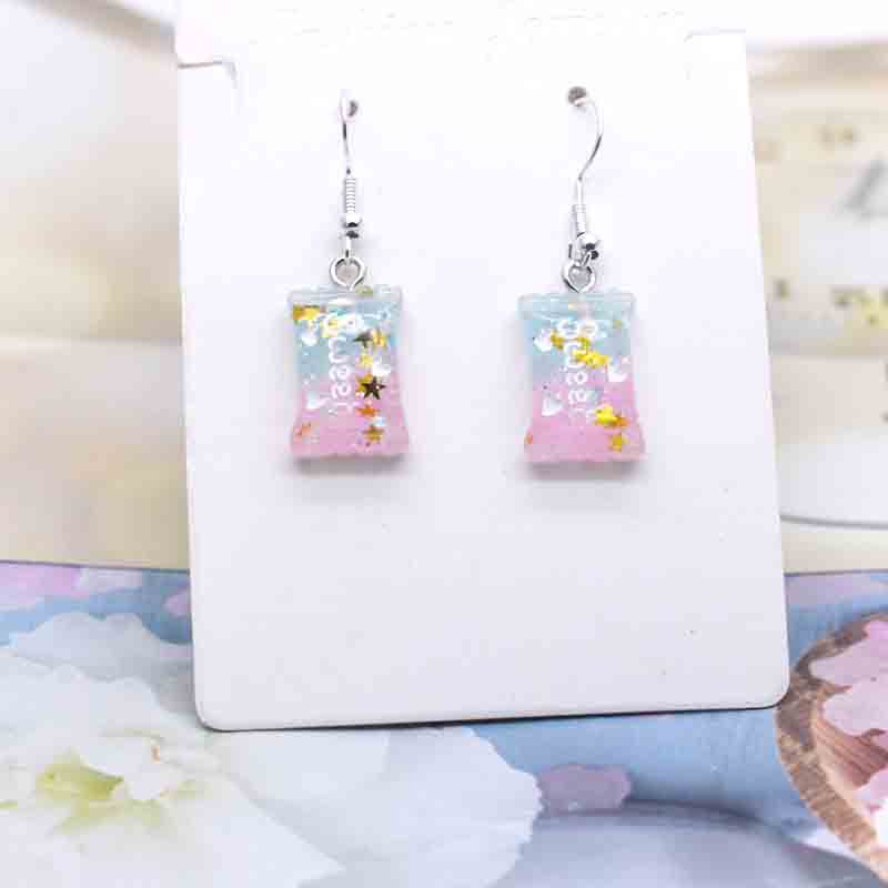 Ice Cream Candy Drink Resin Homemade Earrings