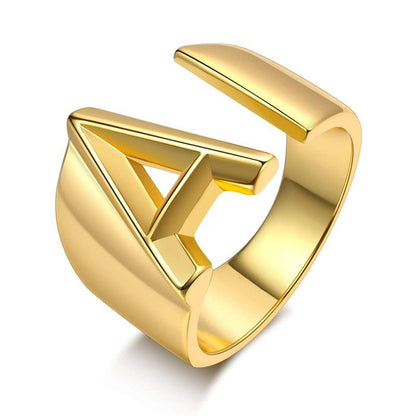English Letters Female Opening Adjustable Fashion Rings