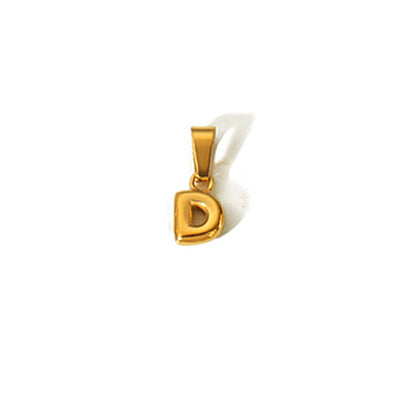 Minority Fashion Mini Bubble Letter Gold Stainless Pendants