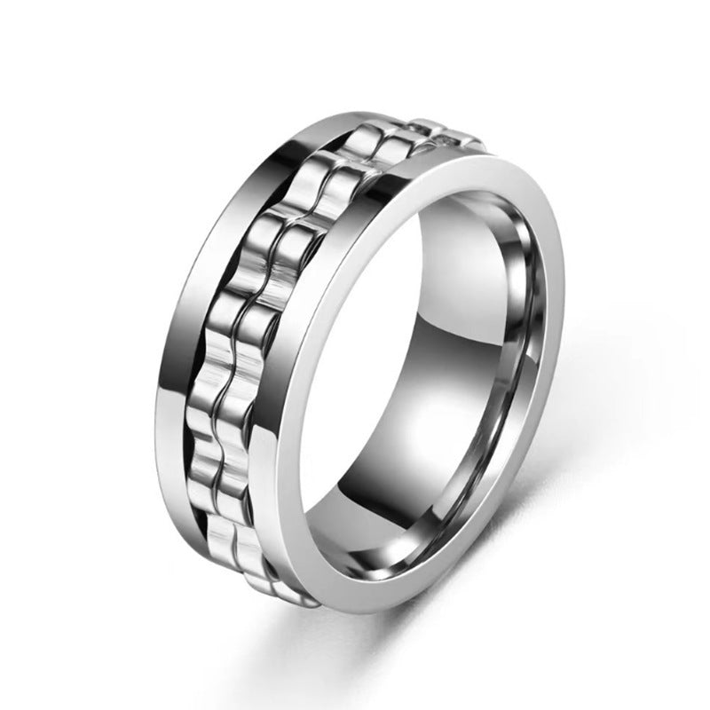 Titanium Steel Rotatable Fashion Hand Accessories Rings