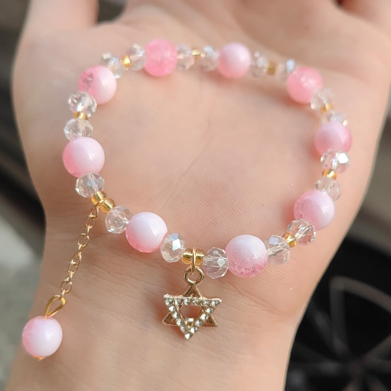 Women's Crown Six-pointed Star Deer Round Beads Bracelets