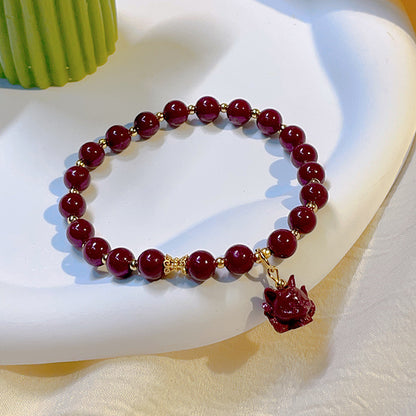 Women's Chinese Style Imitation Cinnabar Gourd Fu Bracelets