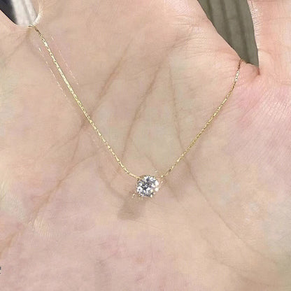 Single Diamond Zircon Sweater Chain Clavicle Necklaces