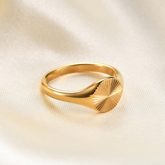 Women's Striped Cast Fashion Simple Stainless Steel Rings