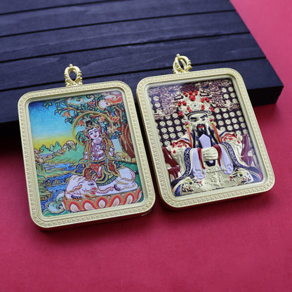 Eight Guards Dragon Five Master Three-dimensional Double-sided Tibetan Pendants