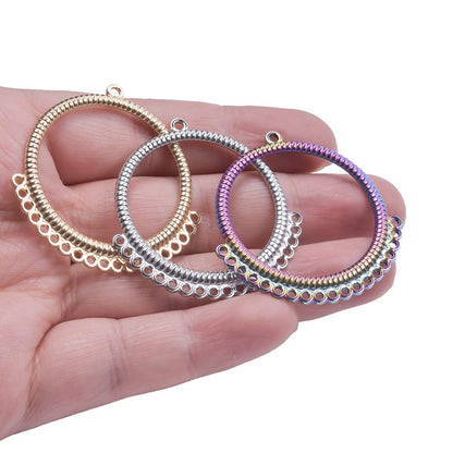 Stainless Steel Round Connector Ornament Accessories Light Necklaces