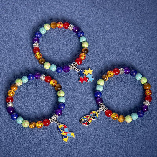 Natural Stone Colorful Yoga Caring Love Pendants