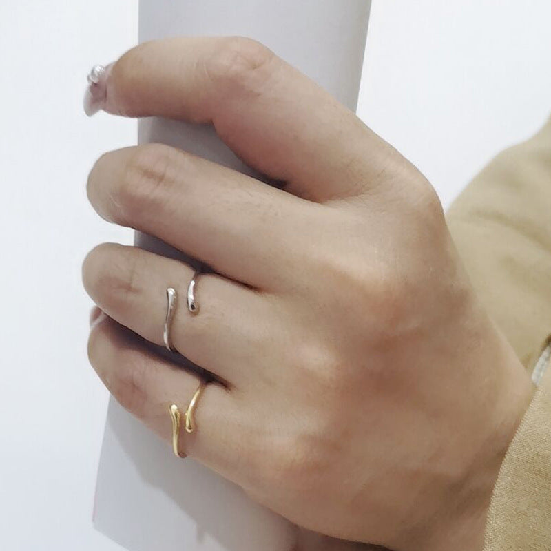 Sterling Sier Water Drop Female Minimalist Rings