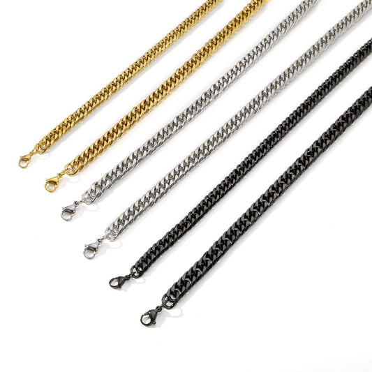 Double Woven Grinding Six Chain Titanium Necklaces