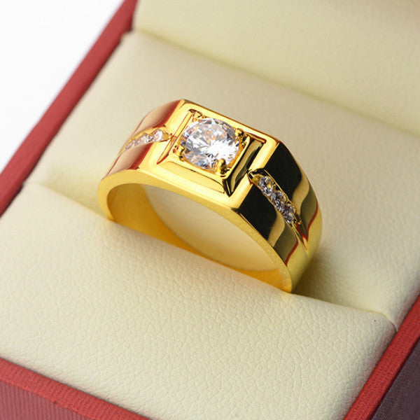 Men's Ornament Alloy Sier-plated Diamond Domineering Hipster Rings
