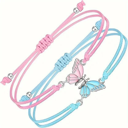 Cool Butterfly Friendship Colorful Oil Woven Bracelets