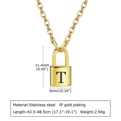 Letter Stainless Steel Lock Head Fashion Necklaces