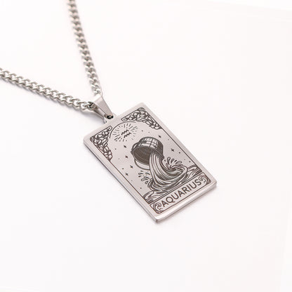 Men's Twee Constellations Logo Dog Tag Vintage Necklaces