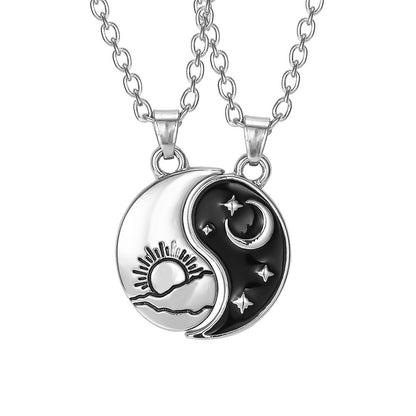 Appetizer Sun Moon Stitching Ornament Fashion Good Friends Couple Necklaces