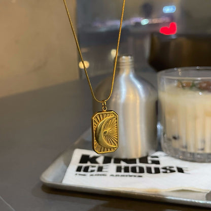 Mori Style Gold Black Titanium Steel Necklaces