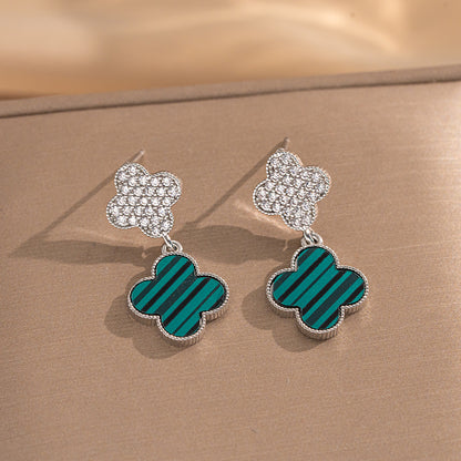 Fashionable Clover Zircon Flower Love Bear Ear Earrings