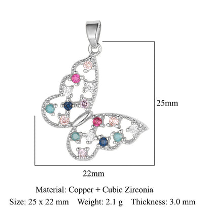Unicorn Love Heart Color Zirconium Copper Pendants