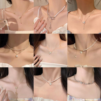 Women's Pearl Ornament High-grade Design Elegant Heart Clavicle Necklaces