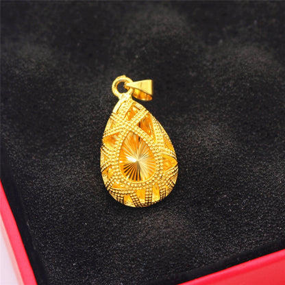 Gold Love Long Water Drop Clavicle Pendants