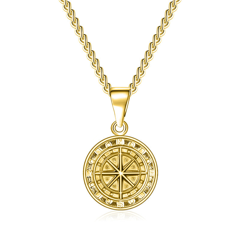 Women's & Men's Steel Vintage Compass Punk Casting Coin Necklaces