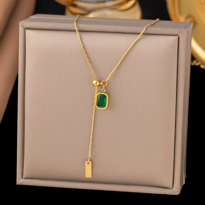 Women's Butterfly Bead Love Plane Rose Letter Square Necklaces