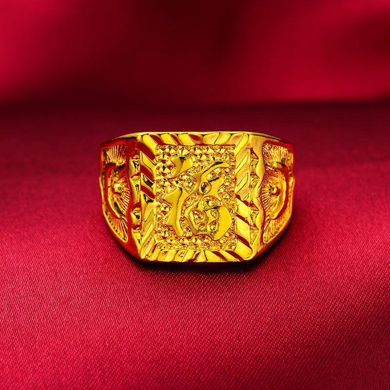 Men's Vietnam Placer Gold Gold-plated Fortune Opening Rings