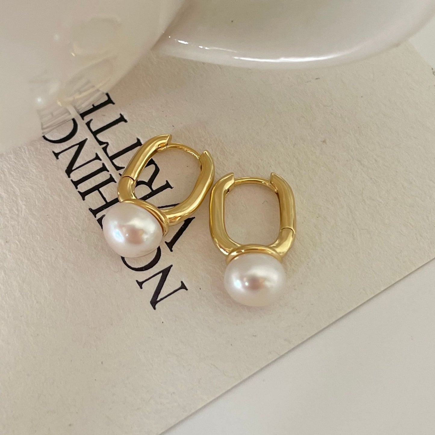 Women's Style Sterling Sier Freshwater Pearl Shaped Earrings