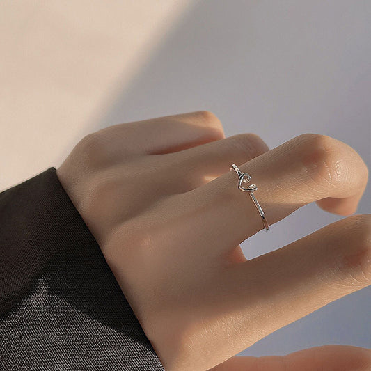 Heart-shaped Korean Style Simple Design Index Rings