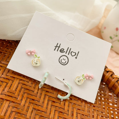 Women's & Children's Fresh Cute Sier Small Delicate High-grade Cartoon Fun Earrings