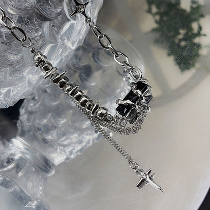 Women's & Men's Female Onyx Winding Titanium Steel Clavicle Necklaces