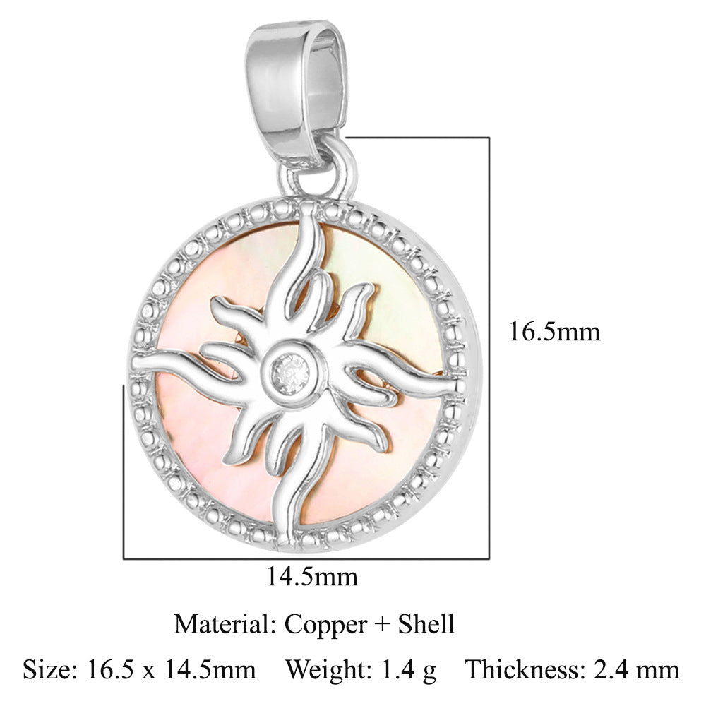 Zircon Ornament Oval Rhombus Round Sun Pendants