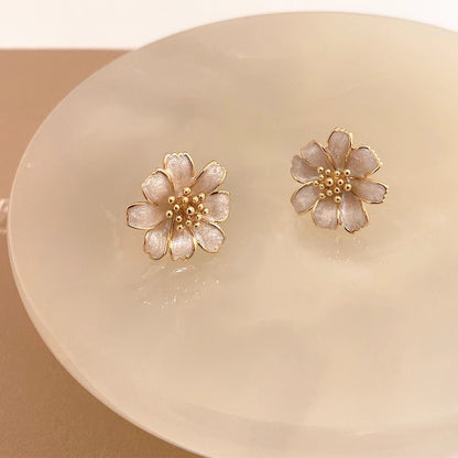 Fresh Simple Flower Light Luxury Fashion Earrings