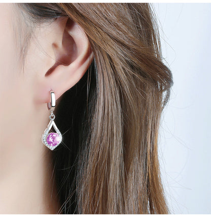 Women's Long Eardrops Korean Style Simple Zircon Earrings