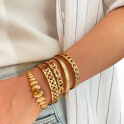 Fashion Gold Chain Hip Hop Hollow Heart Bracelets