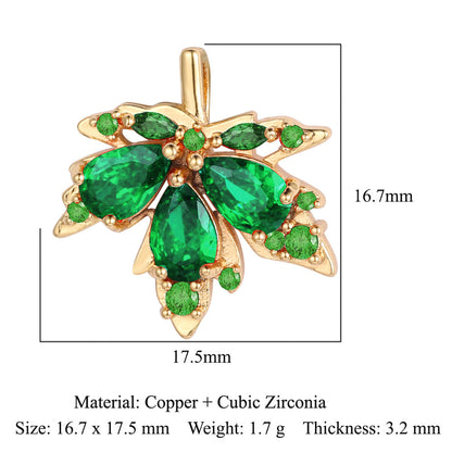 Luxury Color Zirconium Leaves Flower Four-leaf Clover Grape Cherry Necklaces