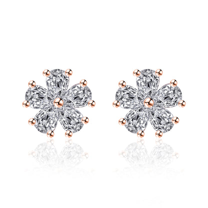 Women's Exquisite High-grade Crystal Flower Ear Trendy Graceful Petite Earrings