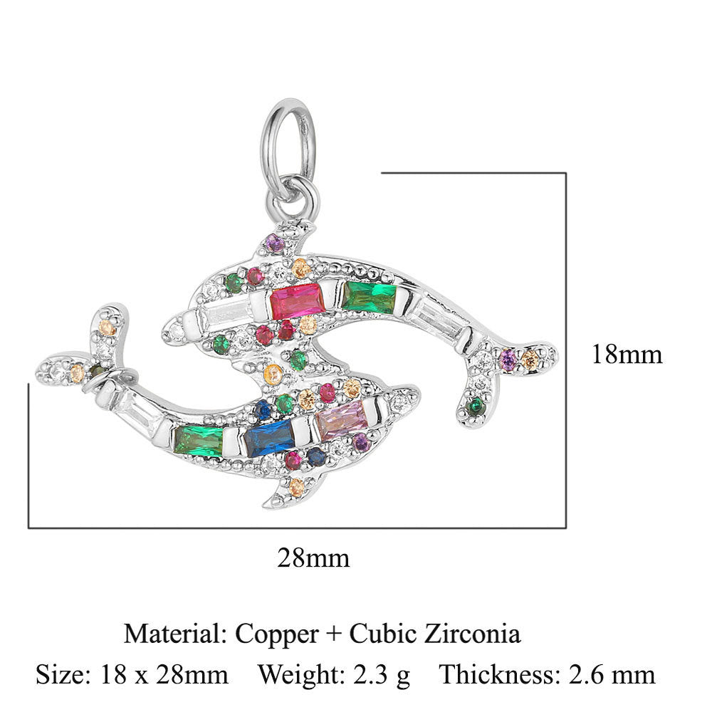 Copper Zircon Whale Dragonfly Ornament Accessories Pendants