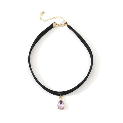 Female Simple Double Layer Water Drop Neckband Necklaces