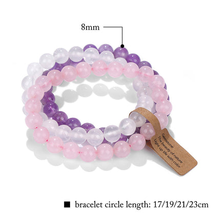 Women's Suit Crystal Agate Tigereye Amethyst Combination Bracelets