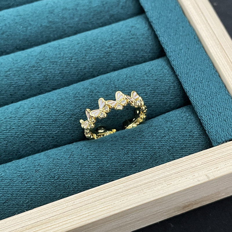 Butterfly Flower Female Design Fashion High Rings