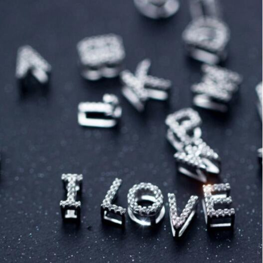 Glamorous Sier Fashion Sweet English Letter Pendants