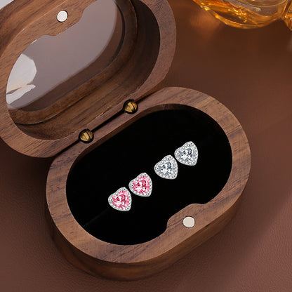 Heart-shaped Inlaid Zircon Simple Graceful Fashionable Rings