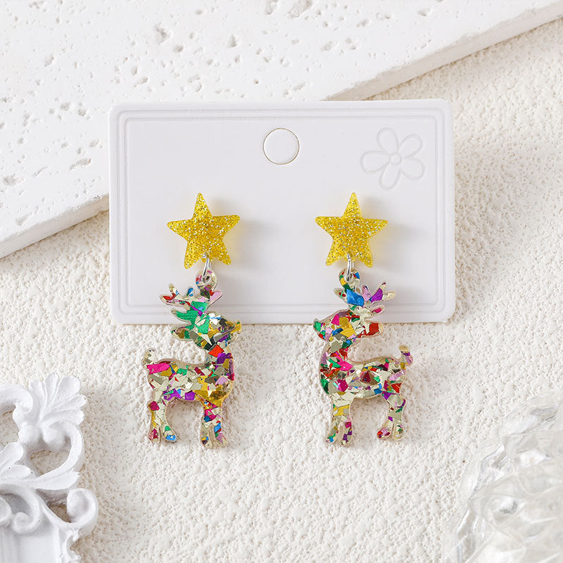 Christmas Cute Tree Snowflake Female Fashion Earrings