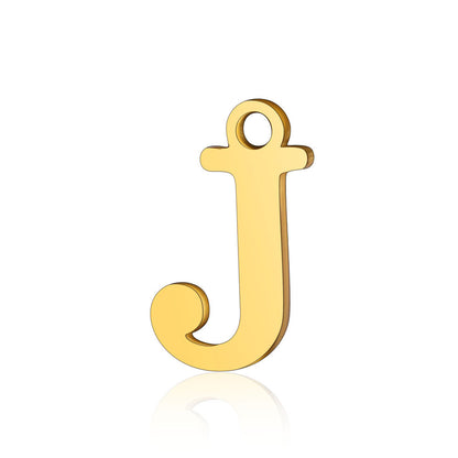 Titanium Steel Letter Gold Capital English Pendants