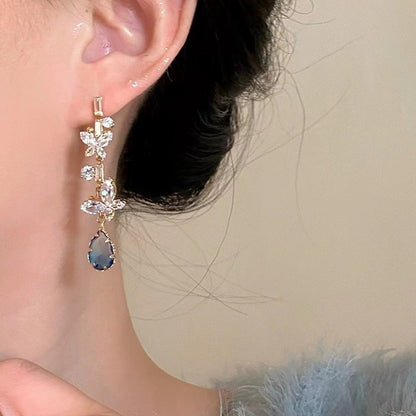 Super Fairy High-grade Full Diamond Long Elegant Earrings