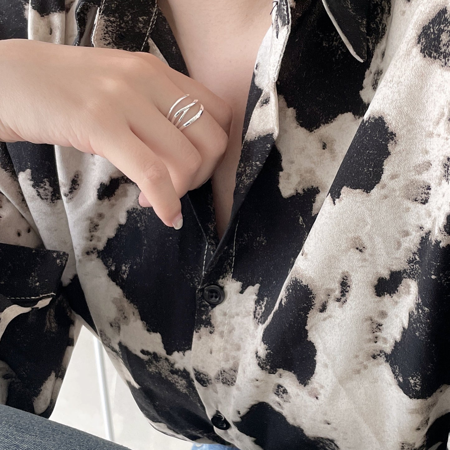 Style Designer French Sterling Sier Irregular Rings